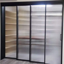 Four-linked hanging rail upper and lower rail kitchen sliding door Titanium-magnesium alloy glass partition household balcony living room moving door