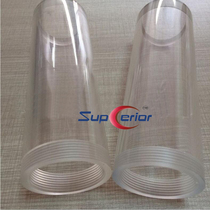 High transparent plexiglass round pipe products processing sealing bottom perforated lathe processing thread