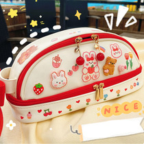 Japanese Pen Bag Large Capacity Junior High School Girl Girl Girl Elementary School Kids Cute Little Crowdsourced Stationery Lead Pencil Case Powder