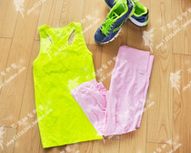 New bright color strong elastic breathable quick-drying sweatpants seven-point womens yoga running pants size high waist wide edge