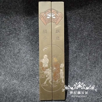Fine copper calligraphy Guanyin town paper student utensils boy Press ruler antique brass unicorn send a pair of feet