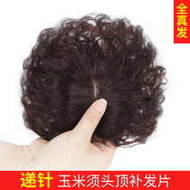 Middle-aged and elderly wig zhen ren fa wire cover hair curly short hair and a pair of top fluffy jia fa pian female head replacement juan fa pian