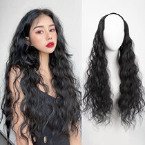 Full true hair wool roll water corrugated wig female curly hair big wave straight hair natural one piece wig