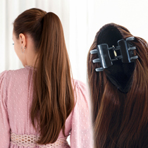 Pony-tailed wig Female long hair natural realistic small grab clip fake ponytail braid fluffy long straight hair tail wig