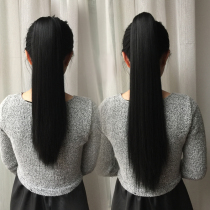 Wig film long hair long straight hair Hanfu fake ponytail strap short natural realistic simulation braid hair tail