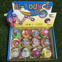 6 5 Glowing bouncy ball with rope flash ball Pinball ball jumping ball pat ball childrens toys Kindergarten Gifts