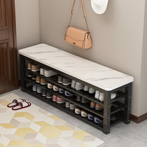  Steel and wooden shoe rack entry can sit on the shoe stool shoe cabinet door storage storage shoe stool household door shoe stool