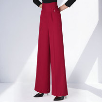 Dan Bo Luo womens pants Latin dance high waist pants red ballroom dance wide leg pants ladies dance pants rumba costume