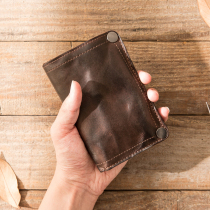 New retro genuine leather large capacity wallet Male head layer of cow leather long Planted Leather Handbag Handmade Lady Leather Wallet