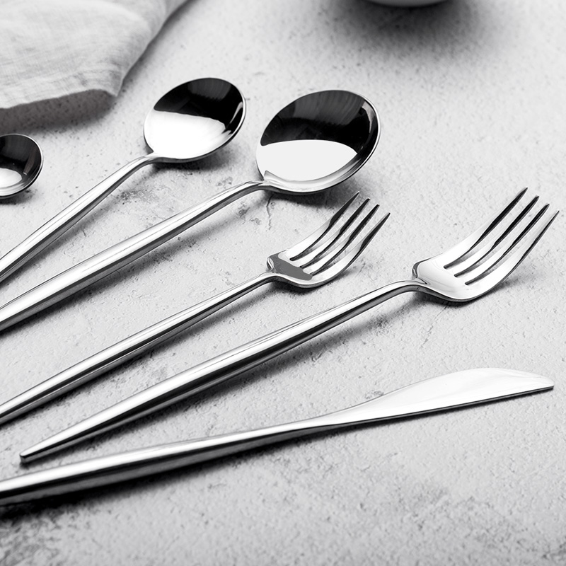 Stainless steel knife, fork and spoon three sets of cute home net red knife and fork Western tableware complete set of knife, fork and spoon sets