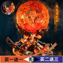 One piece gk big Yan ring Yan Emperor fire fist Ace super fire ball can glow hand-made scene assembly model ornaments