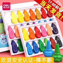 Delei Crayon Childrens Kindergarten Painting Pen Environmental Oil Painting Not Dirty Hand Water Drop Modeling Baby Plain 12 Color 24 Color 36 Color Oil Painting Stick Graffiti Brush
