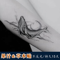 (2 pieces per set)Herbal Whale Tattoo Stickers Semi-permanent Juice Waterproof Mens Long Lasting arm arm Flower arm