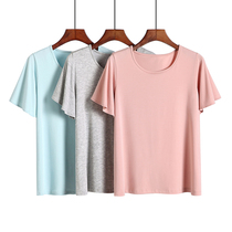 Women's summer modal short sleeve T-shirt loose household clothing solid color pajamas casual thin half sleeve shirt top can be worn outside