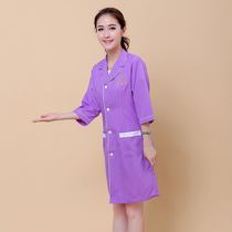 Mariyan beauty overalls purple new mid-sleeve beautician costumes long beauty salon overalls
