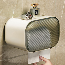 Japanese toilet tissue box punch-free waterproof household multi-functional storage box wall-mounted creative light luxury pumping paper box