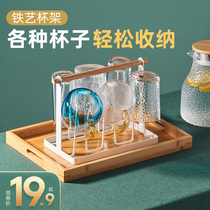 Red wine cup holder water cup upside down household goblet wine glass hanging shelf creative light luxury storage rack