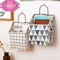Bathroom storage bag toilet fabric waterproof dormitory bedside wall book sundries hanging clothes
