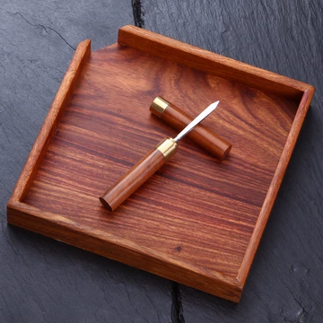 中国 唐木紫檀製 茶托 小皿 五客 V R6479E