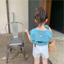 Girls Korean loose cotton vest summer new baby sleeveless T-shirt childrens Western casual top tide