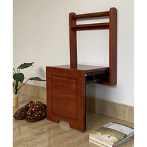 Solid wood changing shoes stool folding stool Xuanguan Invisible Wall-mounted Wall-mounted Doorway Home Footstool Into The Family Wall Chair Wear stool