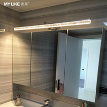 Stainless steel mirror headlight LED bathroom mirror cabinet dresser lamp Free hole washstand waterproof mirror cabinet lamp