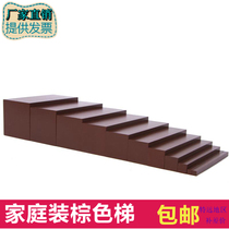 Montessori Montessori teaching aids sensory Brown ladder family outfit children geometric pile tower building blocks wooden toys