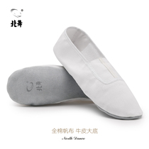 North dance gymnastics shoes for men and women dance shoes dance shoes exercise shoes ballet shoes yoga soft bottom canvas cowhide White