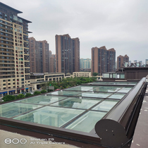 Sunshine room electric sunshade roof curtain balcony outdoor anti-theft telescopic roller blind insulation aluminum alloy ceiling exterior