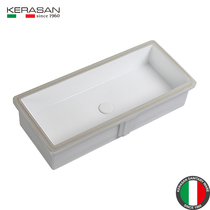 ITALIAN KERASAN OVERSIZED FLAT BOTTOM BASIN CERAMIC RECTANGULAR 35CM wide EMBEDDED WASH BASIN IS extremely NARROW
