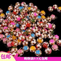 1 Color small Bell 18MM hollow flower ball metal wind chimes bracelet Bell handmade accessories for young children