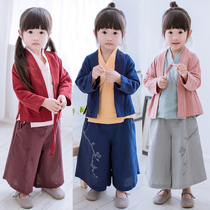 Children Handmaid Girl Child China Wind Male Baby clothes cotton numb retro National Wind Kiss Daughter Dress Female Dress