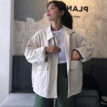 2020 new autumn and winter frock short coat female student Korean loose bf Hong Kong taste wild Harajuku jacket wind
