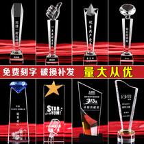 Thumbs Trophy Making Crystal Trophy Customized Crystal Trophy Awards Competition Medals Free lettering