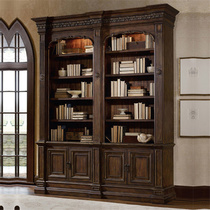 American country solid wood bookcase combination RH French retro carved bookcase bookshelf European living room display cabinet