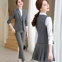Kindergarten teacher garden uniform overalls autumn and winter new professional suit suit female fashion college style student school uniform