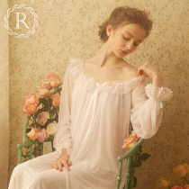 RoseTree Palace Court Sleeping Dress Spring Autumn Comeback Ancient Lace Family Conserved Princess Wind Ice Sexy Sleepwear Girl Long sleeves
