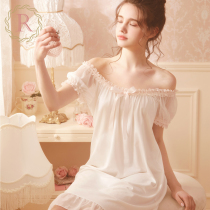 RoseTree Lace Sleeping Dress Woman Summer Thin short sleeves Cute Sweet Beauty Sexy Palace Princess Wind Pyjamas summer