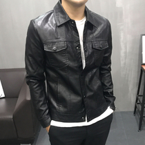 Mens motorcycle leather leather mens spring and autumn 2021 new fashion jacket mens Korean trend wt