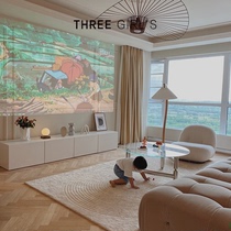  Curtain ins wind 2021 new Japanese-style living room milk tea color modern simple light luxury bedroom shading velvet cloth