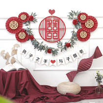 Wedding room layout set mans new room bedroom Chinese creative romantic woman wedding flower balloon scene decoration
