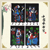 Yunnan ethnic style thick old batik tablecloth batik tablecloth mural crafts rice Thread Shop Bar fabric decoration