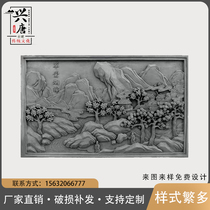 Antique large Guanzhong eight views series brick carving ancient architecture Chinese shadow wall Photo wall Large relief background wall