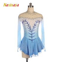 Fono figure skating performance suit skating suit custom childrens adult Girl competition examination skirt white gradient drill