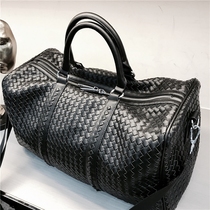 Tide brand portable travel bag mens large-capacity sports travel Big Bag Black personality woven business duffel bag