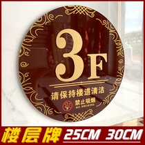 Creative acrylic floor plate number number customized floor identification card elevator Port Guide index sign sticker