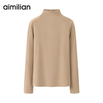 Emily love modal half high collar base shirt female spring and autumn long sleeve knitted T-shirt early autumn slim body top