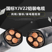 National standard pure copper YJV22 armored 2 3 4 5 core 10 16 25 35 50 square outdoor buried power cable
