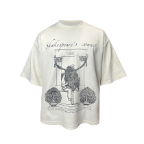 JCAESAR SHAKESPEARE Shakespeare Poetry Short Sleeves Island Cotton 300 grams of heavy white T-shirt