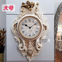  European-style luxury retro clock living room creative atmosphere wall clock wall decoration silent wall clock generation pendulum clock wall clock